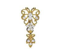 PIERCINGLINE titanium navel piercing | 925 silver Butterflies & pendants | bananabell belly button piercing | length 10 mm | 1.6mm bar thickness (gold coloured)