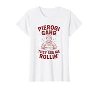 Pierogi Gang They See Me Rollin' Value Graphic T-Shirt, Women, White, L