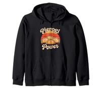 Pierogi Power Polish Dumpling Lovers Retro Style Zip Hoodie