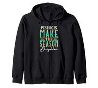 Pierogis Make The Season Brighter Funny Holiday Shoppers Zip Hoodie