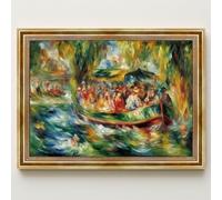 Pierre-Auguste Renoir Boat Trip on the Seine Picture with Frame in Gold, 50 x 70 cm
