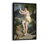 Pierre Auguste Renoir Diana Canvas Floater Frame Print Picture Art - Black Frame 24 inch wide x 36 inch high