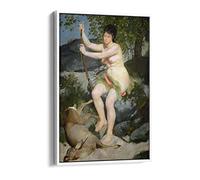 Pierre Auguste Renoir Diana Canvas Floater Frame Print Picture Art - White Frame 24 inch wide x 36 inch high