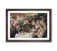 Pierre-Auguste Renoir Luncheon of The Boating Party Framed Print | A2 Walnut Framed Wall Art | Ready to Hang | Modern Nature Picture | Living Room Bedroom Lounge Office