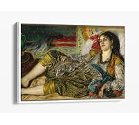Pierre Auguste Renoir, Odalisque Canvas Floater Frame Print Picture Art - White Frame 30 inch wide x 20 inch high