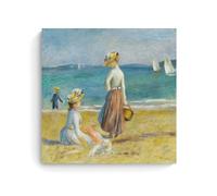 Pierre Auguste Renoir Painters' Works「Figures on The Beach」Printed Canvas Poster Picture Print Canvas Wall Paint Arts Decor Modern Home Artworks Gift Idea 16x16inch(40x40cm)
