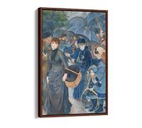 Pierre Auguste Renoir The Umbrellas Canvas Floater Frame Print Picture Art - Walnut Frame 12 inch wide x 18 inch high