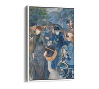 Pierre Auguste Renoir The Umbrellas Canvas Floater Frame Print Picture Art - White Frame 24 inch wide x 36 inch high