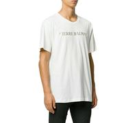 Pierre Balmain Mens Iconic Cult Off-White Logo Shirt T-Shirt Top 52 XL