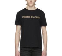 Pierre Balmain Men's Iconic Top Logo Shirt Gold Short Sleeve T-Shirt 46 S