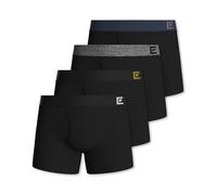 Pierre Calvini Boxers for Men With Fly - Anti-Chafe Mens Boxers - Soft, Breathable Men's Boxer Shorts - Supportive, Tag-Free, Everyday Cotton Underwear Multipack - 4 Pk - Black - Medium