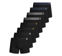 Pierre Calvini Boxers for Men With Fly - Anti-Chafe Mens Boxers - Soft, Breathable Men's Boxer Shorts - Supportive, Tag-Free, Everyday Cotton Underwear Multipack - 8 Pk - Black - Large