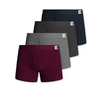 Pierre Calvini Boxers for Men With Fly - Anti-Chafe Mens Boxers - Soft, Breathable Men's Boxer Shorts - Supportive, Tag-Free, Everyday Cotton Underwear Multipack - 4 Pk - Dark Assorted - Medium
