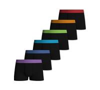Pierre Calvini Boys Boxers - Soft & Breathable Cotton Boys Boxer Shorts - Durable, Breathable & Anti-Chafing Cotton Boxer Shorts - Comfortable, Kids Boxers - 6 Pk - Black Multicolour - Ages 11-12