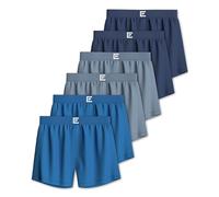Pierre Calvini Mens Boxers Loose Fit - Soft Jersey Cotton Mens Underwear - Breathable, Lightweight & Tag-Free Men's Boxer Shorts with Stay-Put Waistband for All-Day Comfort - 6 Pk - Blue - Medium