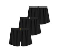 Pierre Calvini Mens Boxers Loose Fit - Soft Jersey Cotton Mens Underwear - Breathable, Lightweight & Tag-Free Men's Boxer Shorts with Stay-Put Waistband for All-Day Comfort - 3 Pk - Black - Large