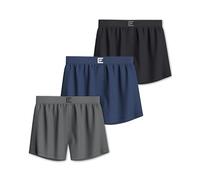 Pierre Calvini Mens Boxers Loose Fit - Soft Jersey Cotton Mens Underwear - Breathable, Lightweight & Tag-Free Men's Boxer Shorts with Stay-Put Waistband for All-Day Comfort - 3 Pk - Dark - Medium