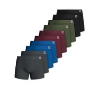Pierre Calvini Mens Boxers - Soft & Breathable Cotton Boxers for Men - Longer Leg Anti-Chafing Mens Underwear - Tag Free, Anti-roll Thick Waistband, No Riding Up - 10 Pk - Dark Assorted - Medium