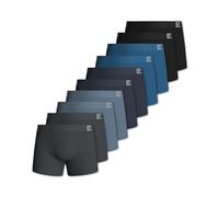 Pierre Calvini Mens Boxers - Soft & Breathable Cotton Boxers for Men - Longer Leg Anti-Chafing Mens Underwear - Tag Free, Anti-roll Thick Waistband, No Riding Up - 10 Pk - Blue - XL