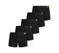 Pierre Calvini Mens Boxers - Soft & Breathable Cotton Boxers for Men - Longer Leg Anti-Chafing Mens Underwear - Tag Free, Anti-roll Thick Waistband, No Riding Up - 5 Pk - Black - XL