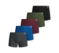 Pierre Calvini Mens Boxers - Soft & Breathable Cotton Boxers for Men - Longer Leg Anti-Chafing Mens Underwear - Tag Free, Anti-roll Thick Waistband, No Riding Up - 5 Pk - Dark Assorted - XL