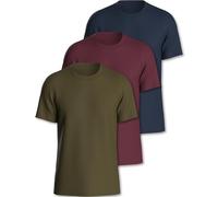Pierre Calvini Mens T-Shirt - 100% Cotton Premium Weight T Shirts - Regular Fit Short Sleeve Tee - Plain Crew Neck Mens Multipack - 3 Pk - Olive, Burgundy, & Navy Blue - Medium
