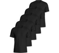 Pierre Calvini Mens T-Shirt - 100% Cotton Premium Weight T Shirts - Regular Fit Short Sleeve Tee - Plain Crew Neck Mens Multipack - 5 Pk - Black - Small