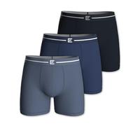 Pierre Calvini Mens Underwear - Bamboo Boxers Mens Multipack - Soft Breathable Tag Free Mens Boxer Shorts - Anti Chafing Boxers for Men w/Moisture Wicking Comfort & Longer Leg - 3 Pk - Blue - Medium