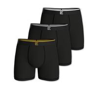 Pierre Calvini Mens Underwear - Bamboo Boxers Mens Multipack - Soft Breathable Tag Free Mens Boxer Shorts - Anti Chafing Boxers for Men w/Moisture Wicking Comfort & Longer Leg - 3 Pk - Black - Medium
