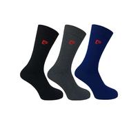 Pierre Cardin 3 Pack Mens Cotton Plain Socks Black/Charcoal/Navy 7-11