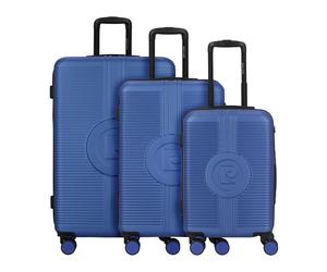 pierre cardin 4 wheels Suitcase set 3-piece blue