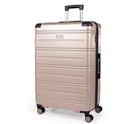 Pierre Cardin ABS Hard Shell 30 Inch Suitcase - Travel Luggage with 8 Spinner Wheels | Telescopic Drag Handle | Hard Sided Suitcases Weighing 4.6 kg Cap 96L Height 76.5 cm CL889 (Large, Champagne)
