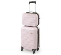 Pierre Cardin Cabin Suitcase & Mini Hard Shell Vanity Case Set - Voyager 21" + 10" in Dusty Pink | Size: 2 Pack Pierre Cardin Dusty Pink 2 Pack