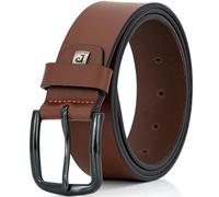 Pierre Cardin Leather Belt Men's Belt Genuine Leather Belt Premium Quality from Germany, brown, Bundweite 95 cm Gesamtlänge 110 cm W 37.5 L
