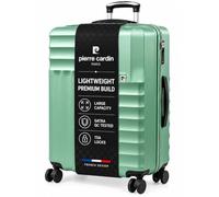 Pierre Cardin Luggage Medium Suitcase 26 Inch - 4 Wheeled Lightweight Green | Med Capacity Suitcases on Wheels, 26 Inch / 66cm Size, with Drag Handle, Built For Longer Trips, Breaks, Cruises Sage
