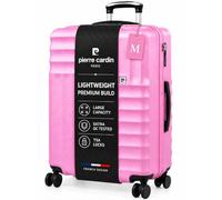 Pierre Cardin Luggage Medium Suitcase 26 Inch - 4 Wheeled Lightweight Pink | Med 65L Capacity Suitcases, 26" / 66cm Size, Durable Design, Built For Longer Trips, Breaks, Cruises Fondant Pink