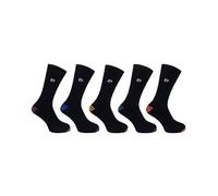 Pierre Cardin Men's Black Cotton Blend Heel and Toe socks | 5 Pairs | U.K. Size 7-11