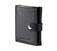 Pierre Cardin Mens Slim Black Trifold Wallet - Genuine Nappa Leather, RFID Blocking | Soft, Smooth, Durable & Crease Proof Tri-Fold Gents Wallet