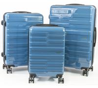 Pierre Cardin Provence Lightweight Hardshell Luggage SET 8 Wheeled Suitcase TSA Lock in Blue | Size: 3 Pack Pierre Cardin Blue 3 Pack