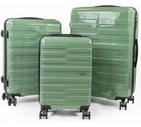 Pierre Cardin Provence Lightweight Hardshell Luggage SET 8 Wheeled Suitcase TSA Lock in Green | Size: 3 Pack Pierre Cardin Green 3 Pack
