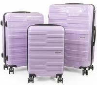 Pierre Cardin Provence Lightweight Hardshell Luggage SET 8 Wheeled Suitcase TSA Lock in Purple | Size: 3 Pack Pierre Cardin Purple 3 Pack