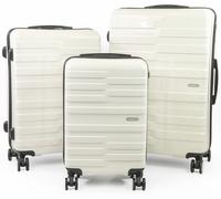 Pierre Cardin Provence Lightweight Hardshell Luggage SET 8 Wheeled Suitcase TSA Lock in White | Size: 3 Pack Pierre Cardin White 3 Pack
