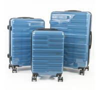 Pierre Cardin Provence Lightweight Hardshell Luggage with Wheels 3 PieceSet Blue