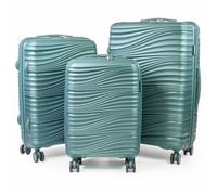Pierre Cardin Riviera Hard Travel Suitcase 8 Spinner Wheeled Luggage with TSA Locks - Small - PP - Teal
