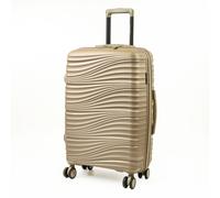 Pierre Cardin Riviera Hard Travel Suitcase 8 Spinner Wheeled Luggage with TSA Locks - Medium - PP - Champagne