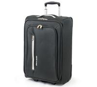 Pierre Cardin Soft Shell 22 Inch Suitcase with Wheels - Cabin Approved Jet2 EasyJet BA Luggage British Airways Fits 56x45x25 Hand Carry On | 22" 45 litres Light 2.3kg (Small, Black & Grey)