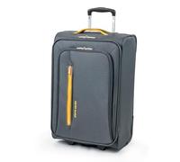 Pierre Cardin Soft Shell 56cm Suitcase with Wheels - Cabin Approved Jet2 EasyJet BA Carry On, Fits Into 56x45x25 Size Limit Cage Hand Luggage | 22" 45L Lightweight 2.3kg (Small, Grey & Orange)