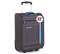 Pierre Cardin Soft Shell Wheeled Cabin Friendly Suitcase Lightweight Travel Luggage in Charcoal | Size: Mini Cabin Pierre Cardin Charcoal Mini Cabin