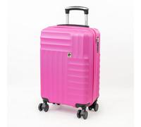 Pierre Cardin Soleil Cabin Bright Pink Hard Shell Suitcase 8 Wheels & Tsa Lock