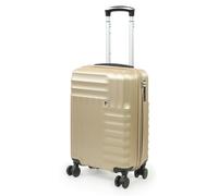 Pierre Cardin Cabin Carry On Suitcase Hard Sided Travel Luggage with 8 Spinner Wheels Push or Pull | TSA Combination Locks Extended Telescopic Handle (Champagne, Small)
